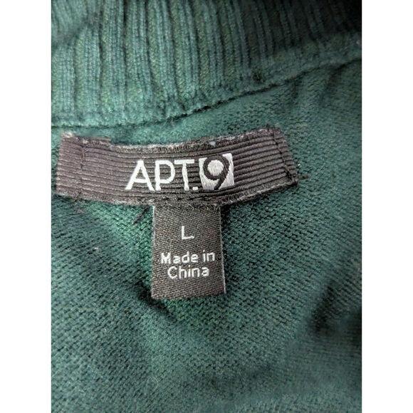 APT. 9! EMERALD GREEN W/RHINESTONE SHORT SLEEVES KNIT SWEATER DRESS! SZ L - Picture 6 of 9